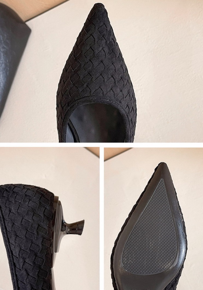 Weave low shoes cozy pointed lazy shoes for women