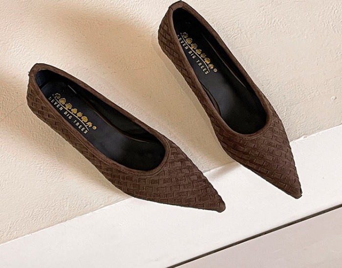 Weave low shoes cozy pointed lazy shoes for women