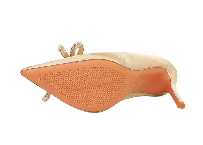 Champagne European style lazy shoes high-heeled shoes