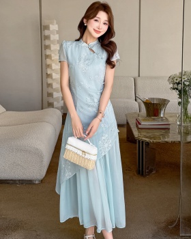 Temperament light-blue dress summer cheongsam