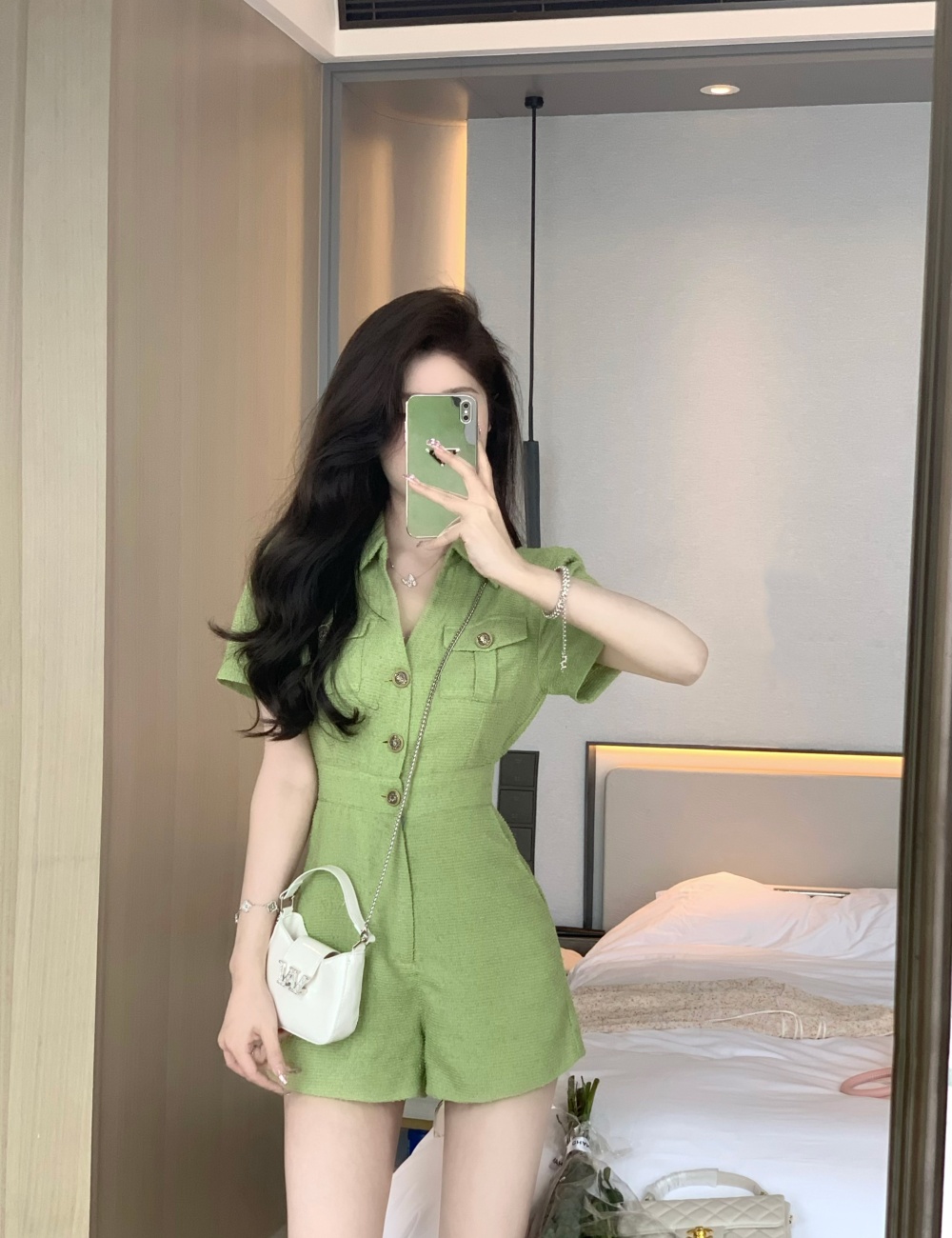 Pure summer shorts high waist Casual jumpsuit for women