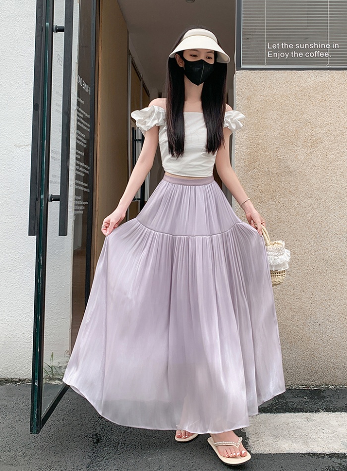 Korean style A-line slim splice fat cake skirt