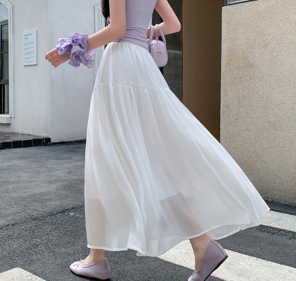 Korean style A-line slim splice fat cake skirt