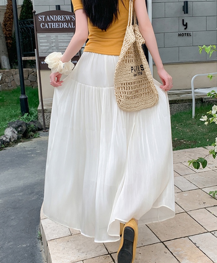 Korean style A-line slim splice fat cake skirt