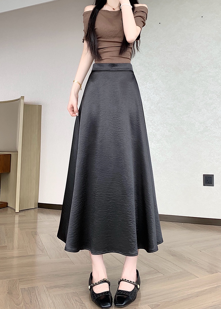 Large yard slim Korean style drape long high waist skirt