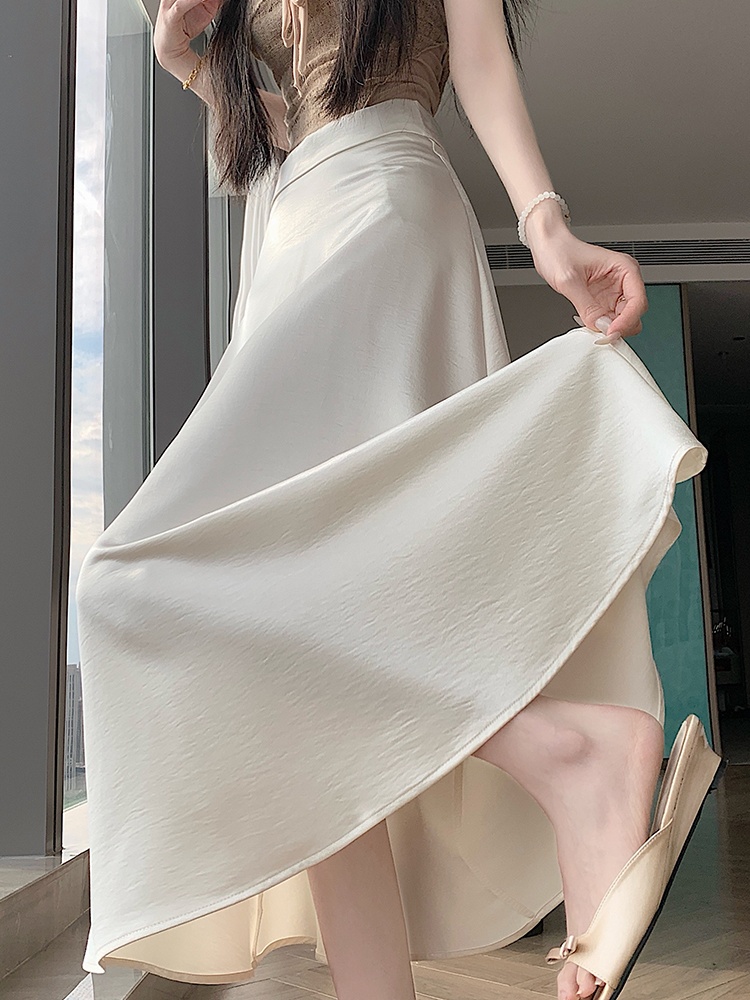 Large yard slim Korean style drape long high waist skirt
