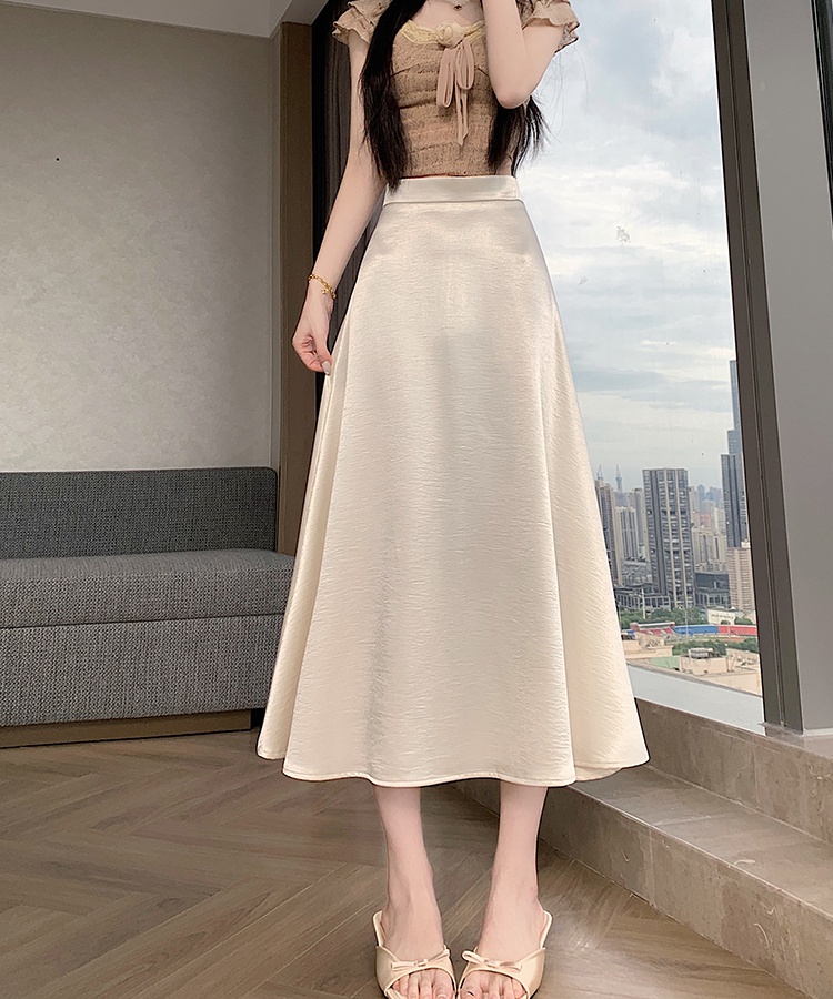 Large yard slim Korean style drape long high waist skirt