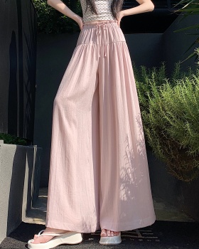 A-line fold long Casual flax culottes for women
