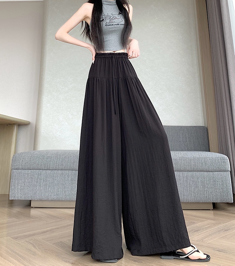 A-line fold long Casual flax culottes for women