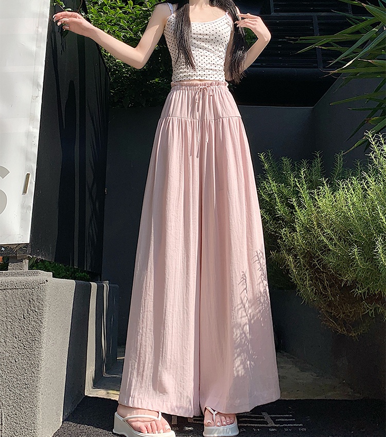 A-line fold long Casual flax culottes for women