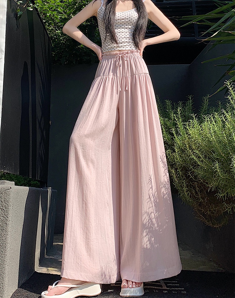 A-line fold long Casual flax culottes for women