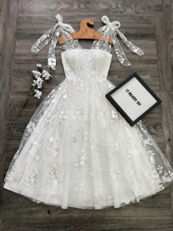 Summer embroidery elegant A-line long dress for women
