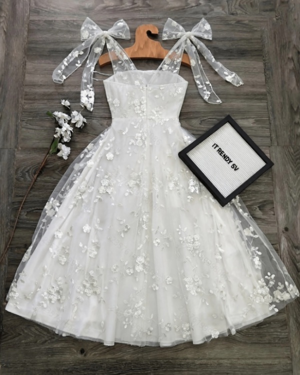 Summer embroidery elegant A-line long dress for women