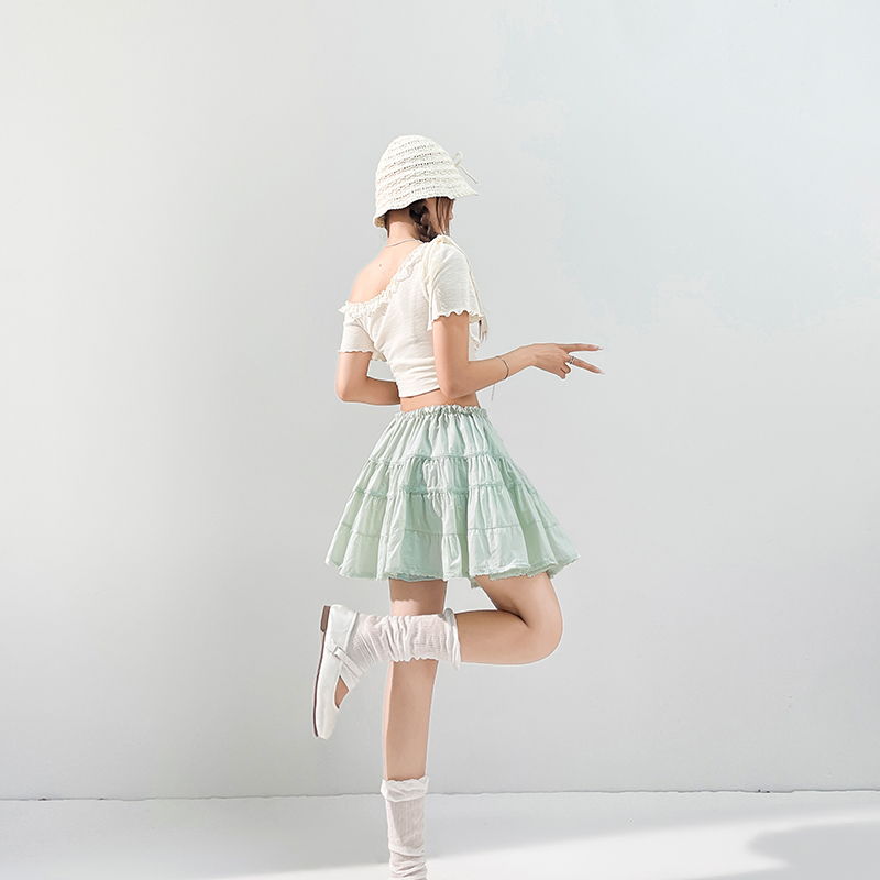 Korean style skirt thick and disorderly short skirt