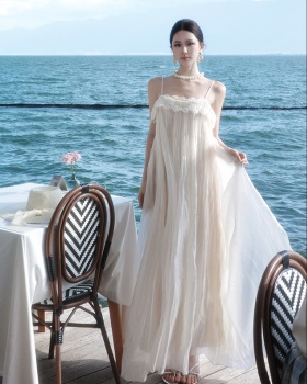 Sleeveless France style summer dress for women
