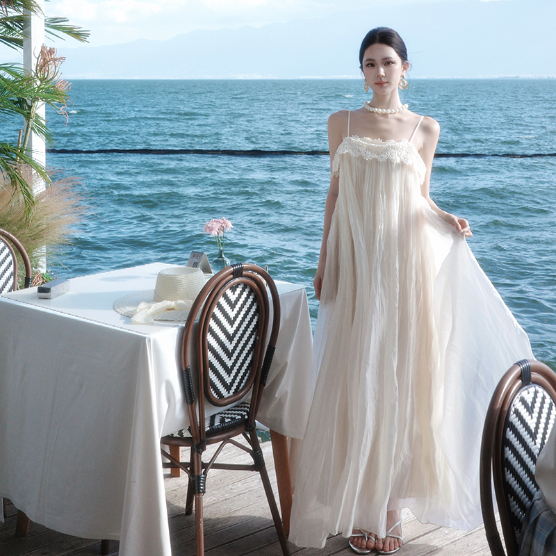 Sleeveless France style summer dress for women