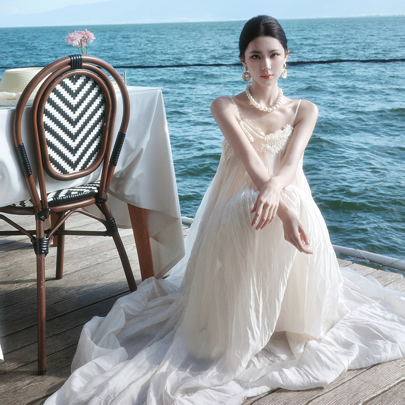 Sleeveless France style summer dress for women