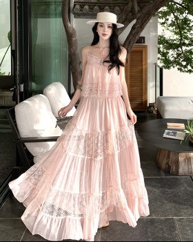 Summer splice vest hollow sling T-back a set for women