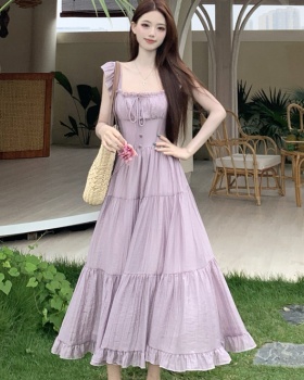 Summer France style autumn large yard sling dress for women