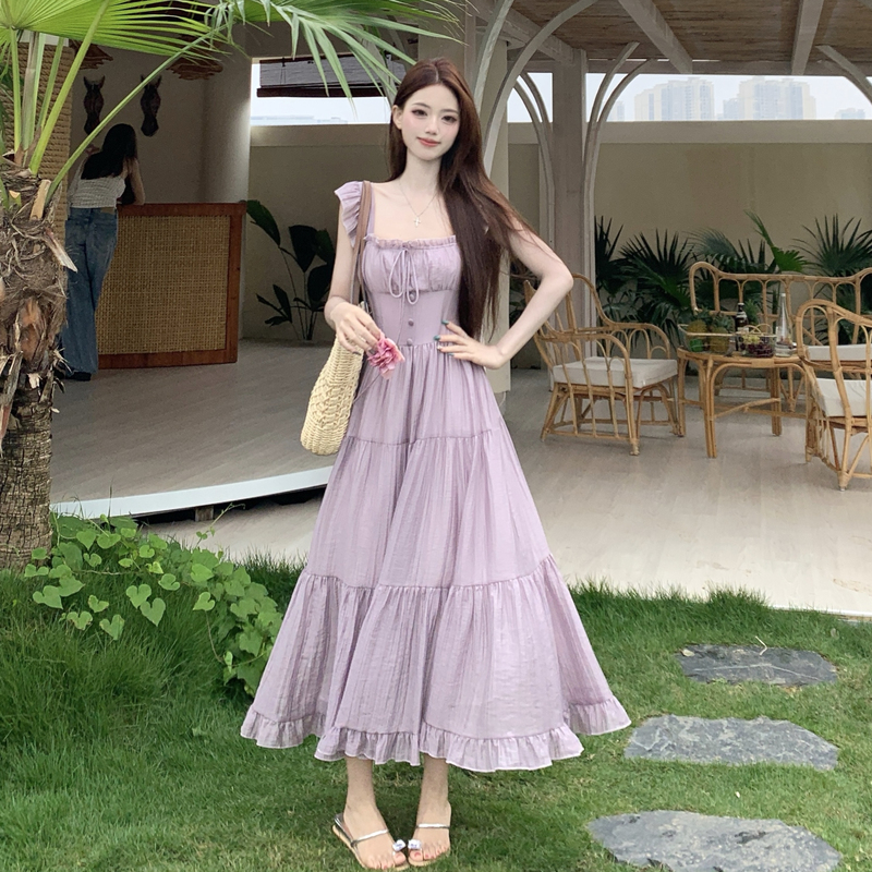 Summer France style autumn large yard sling dress for women