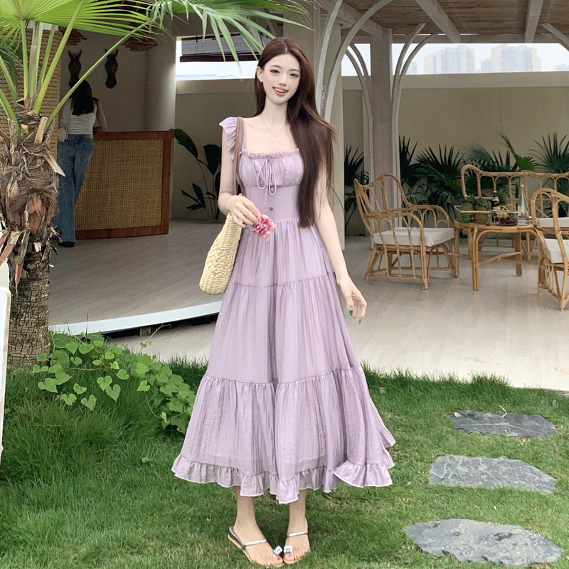 Summer France style autumn large yard sling dress for women