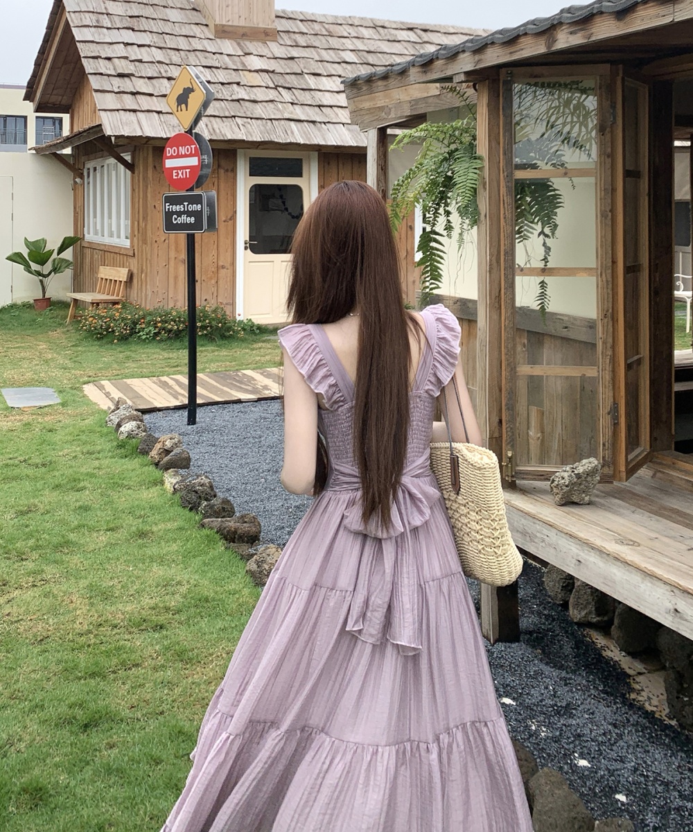 Summer France style autumn large yard sling dress for women