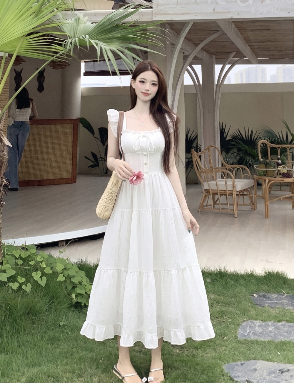 Summer France style autumn large yard sling dress for women