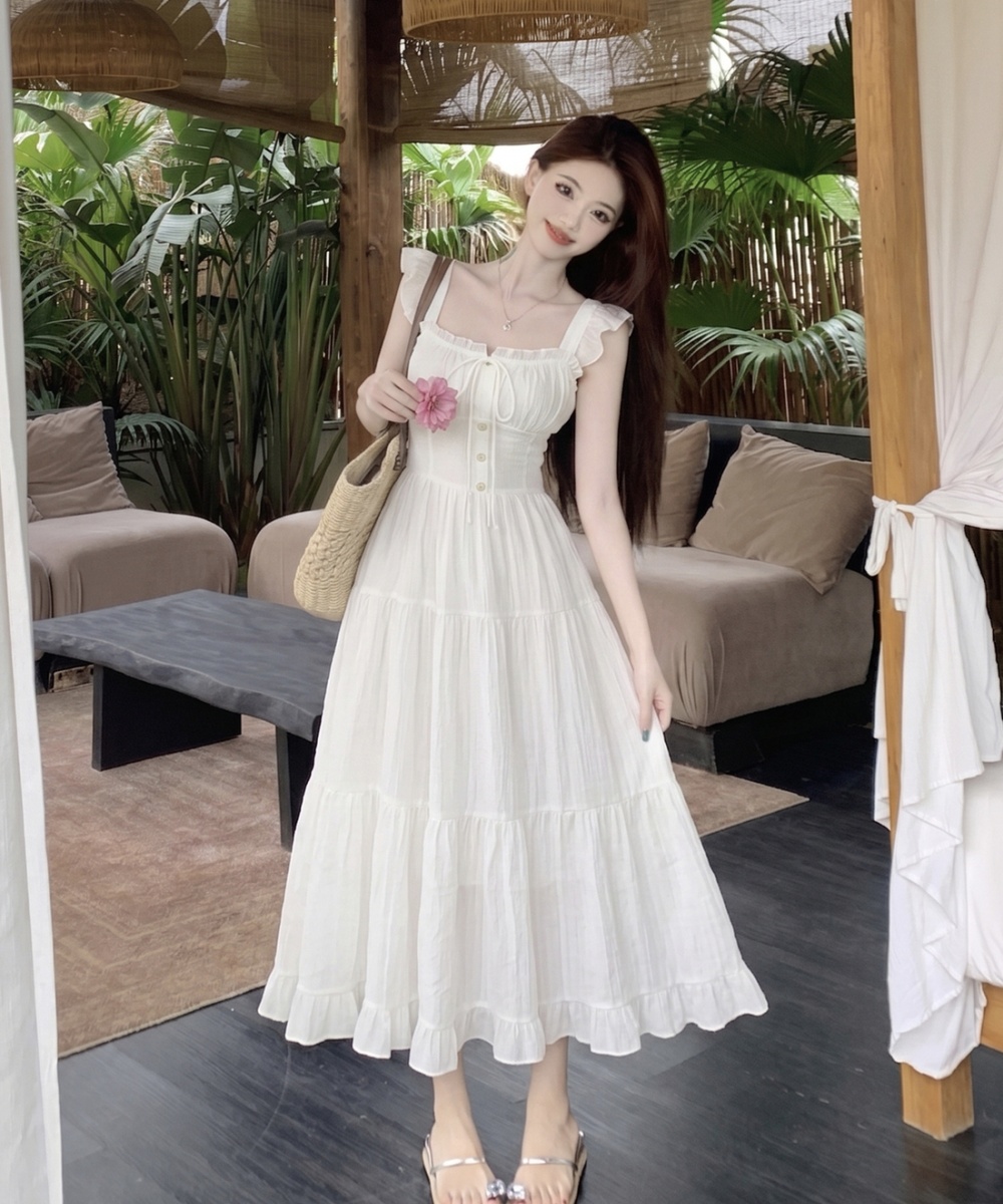Summer France style autumn large yard sling dress for women