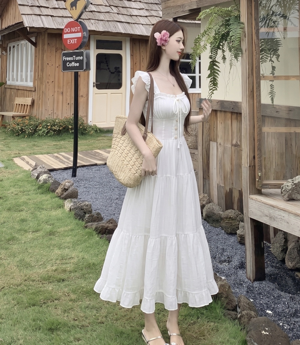 Summer France style autumn large yard sling dress for women