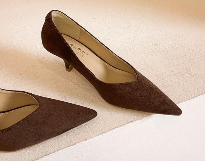 Middle-heel broadcloth shoes profession lazy shoes