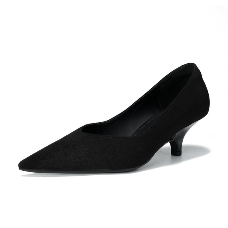 Middle-heel broadcloth shoes profession lazy shoes