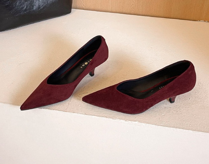Middle-heel broadcloth shoes profession lazy shoes