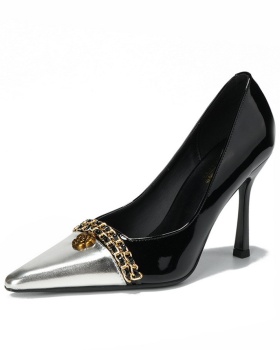 Colors European style fine-root metal chain shoes