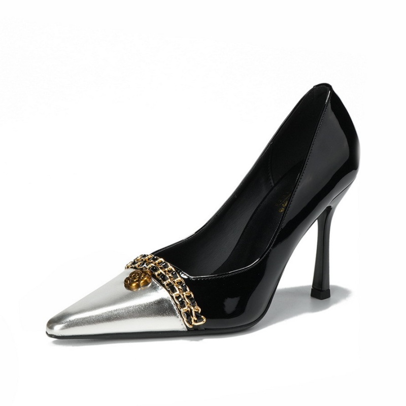 Colors European style fine-root metal chain shoes