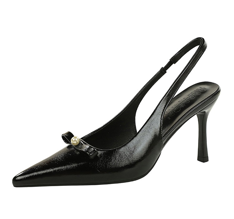 Hollow fashion patent leather bow shoes for women