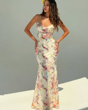 Summer sling elegant mermaid long dress for women