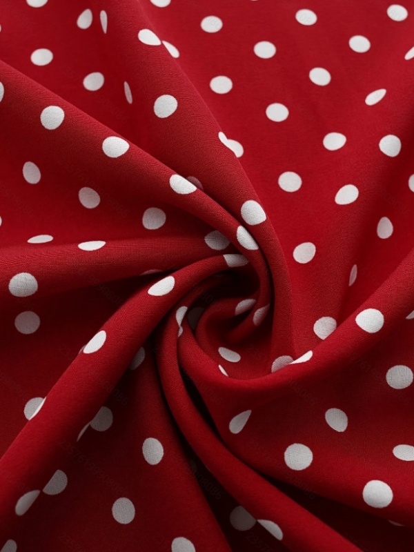 Bow printing fold lotus leaf edges dress for women