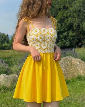 Short elegant romantic A-line dress for women