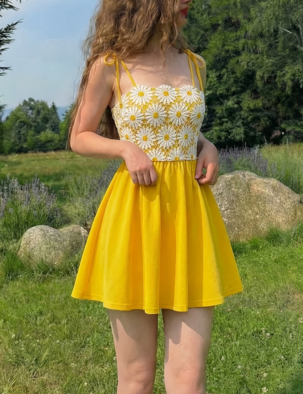 Short elegant romantic A-line dress for women