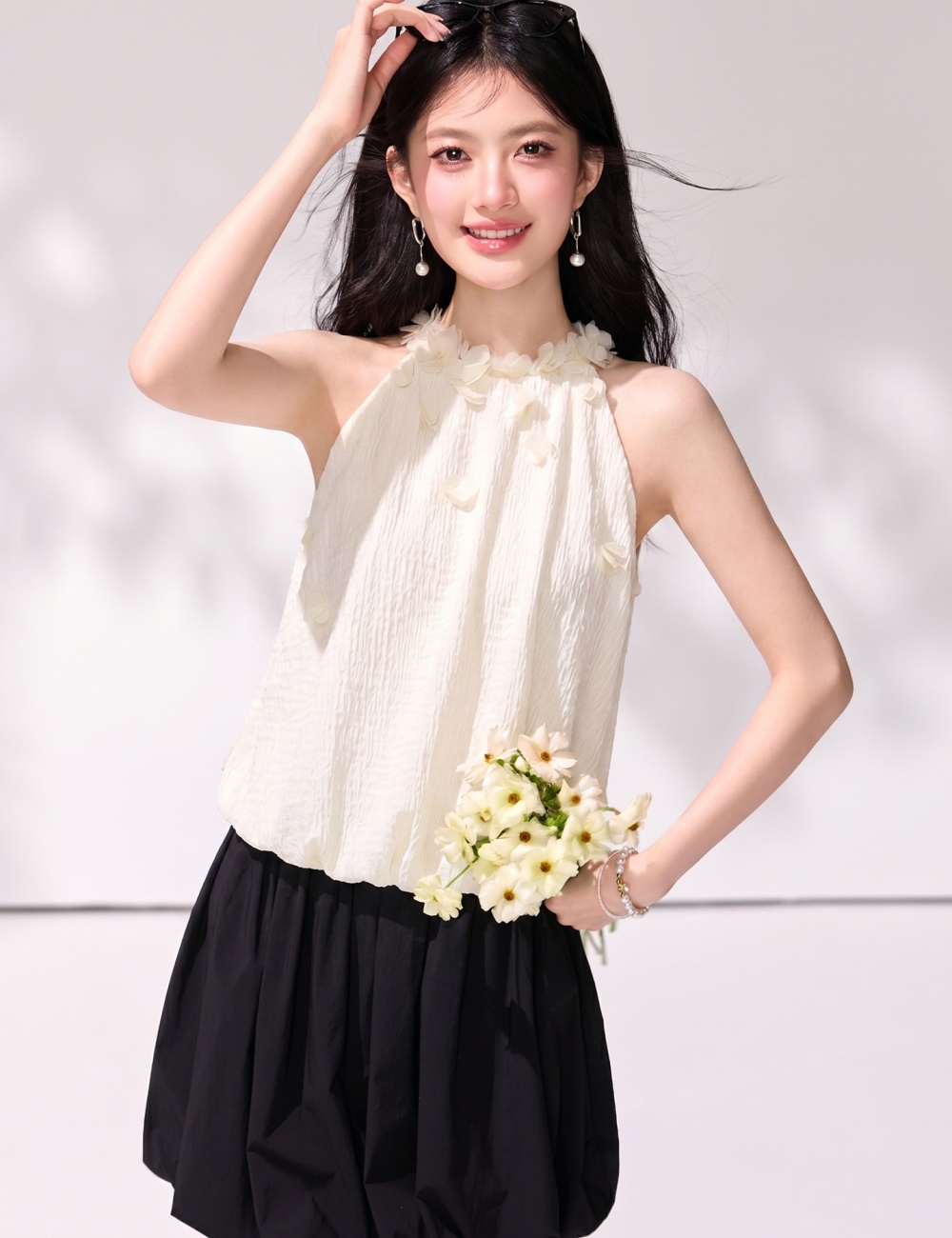 Sling white strapless vest halter summer tops