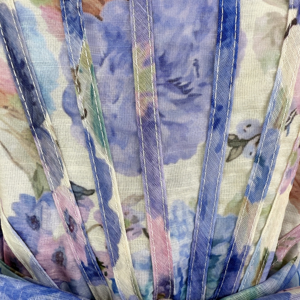 Printing sleeveless dress high waist frenum T-back