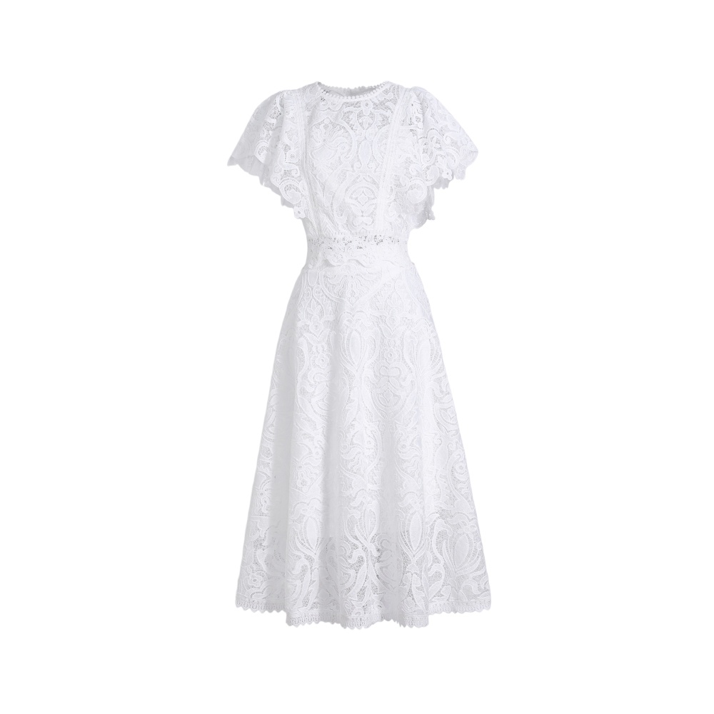 Slim fashion boats sleeve hollow dress a set