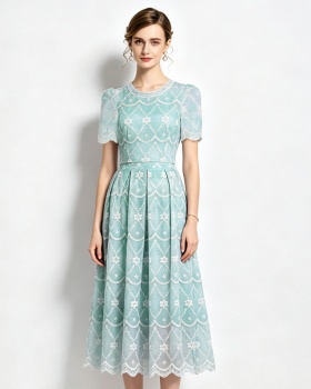 Slim light luxury fashion printing dress a set