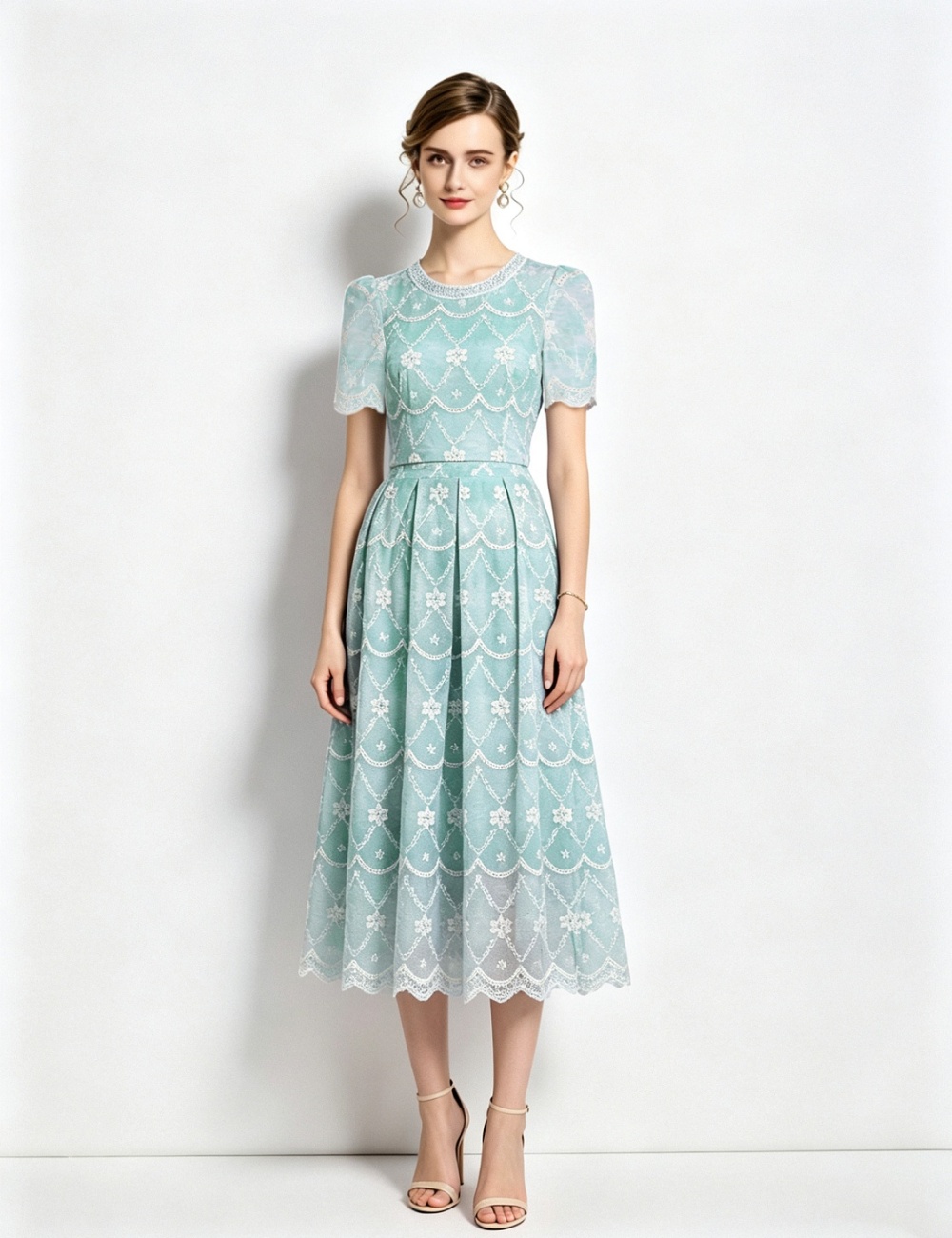 Slim light luxury fashion printing dress a set