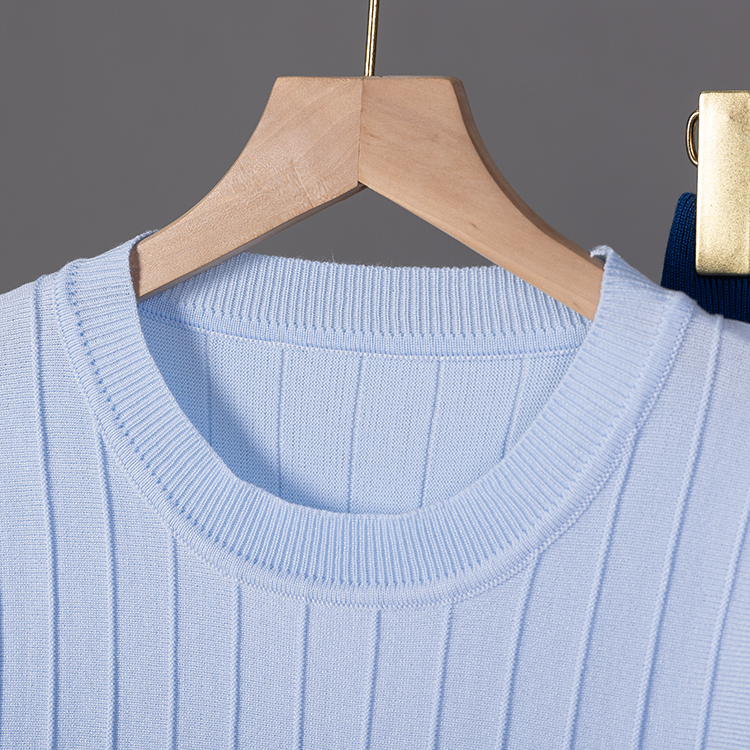 Loose round neck sweater wide leg pure T-shirt a set