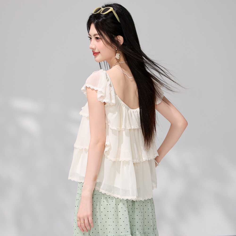 Fresh lotus leaf edges doll shirt summer tops