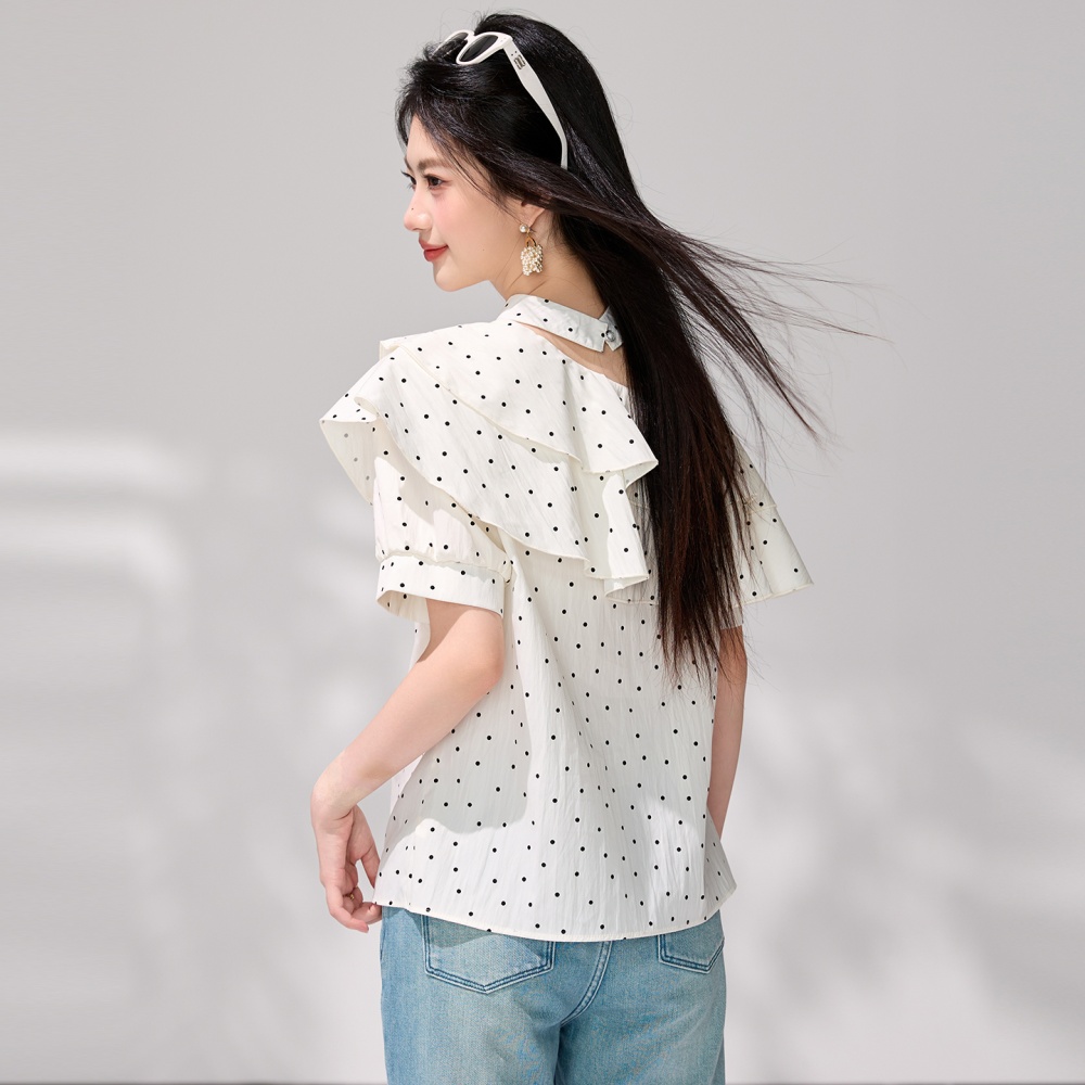 Chiffon tops short sleeve small shirt for women