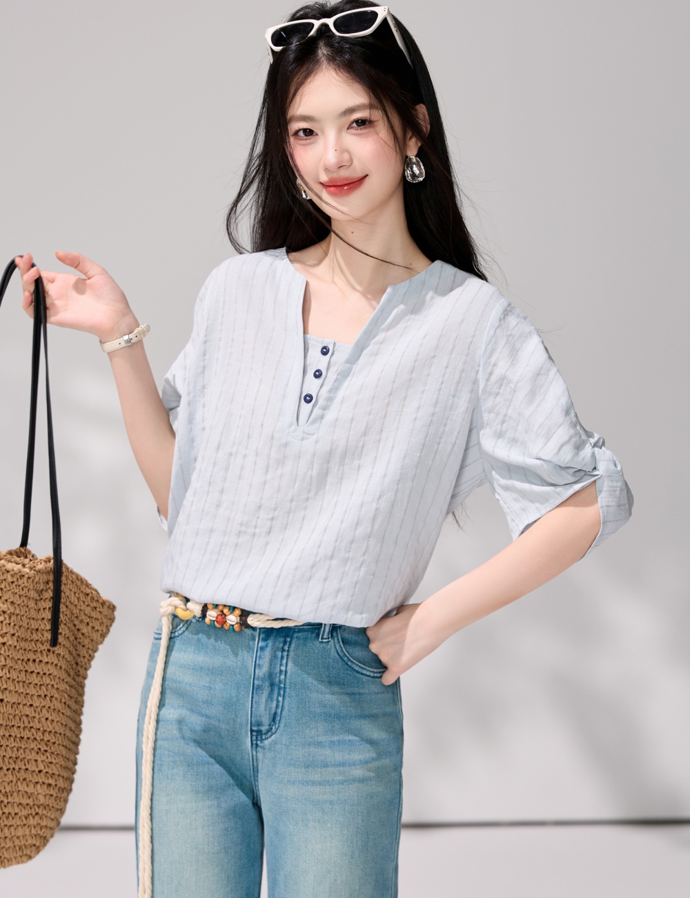 Loose lazy tops minimalist summer shirt for women
