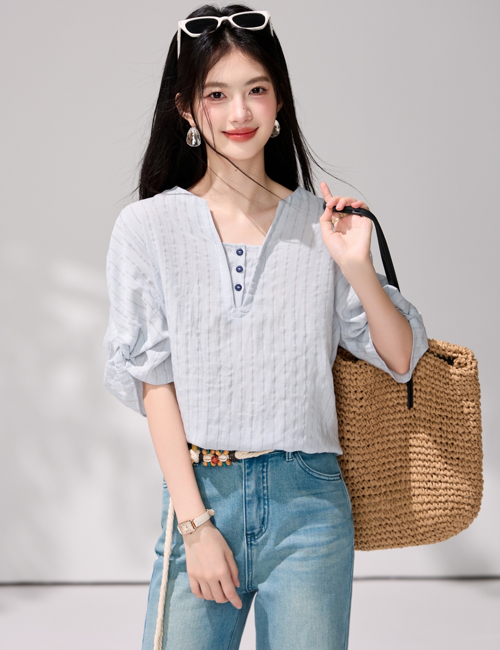 Loose lazy tops minimalist summer shirt for women