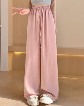 Drape wide leg pants ice silk pants for women